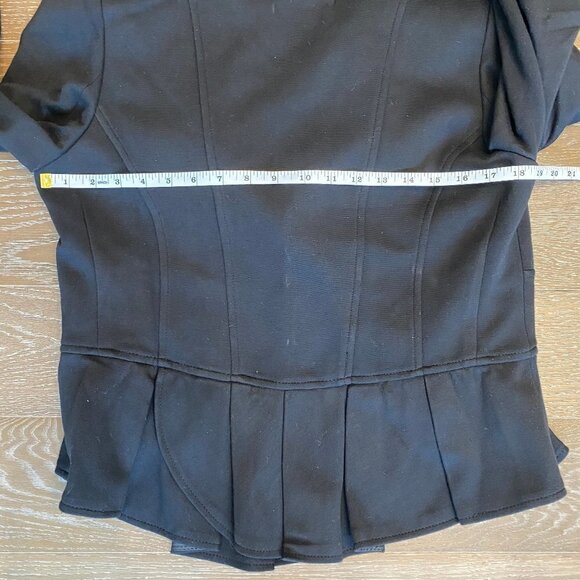 INC High Low Blazer Ruffle Button | Black | L - Picture 8 of 8